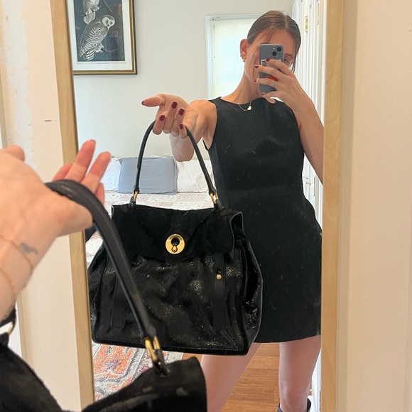 Discontinued YSL Muse two bag in patent leather and calf skin - Picture 3 of 13